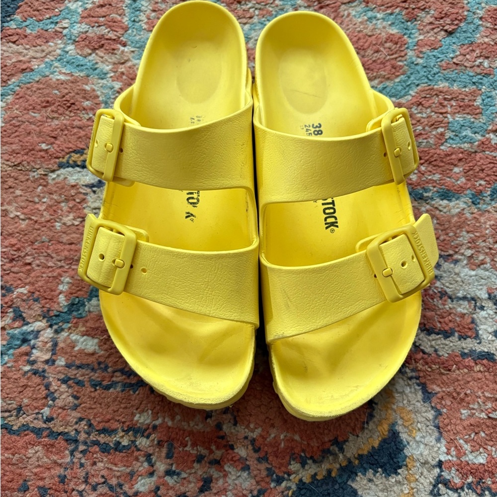 Birkenstock Bright Yellow Rubber Sandals